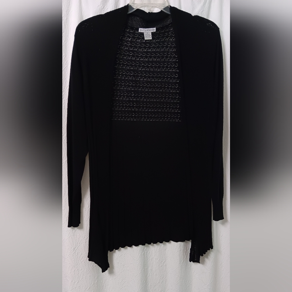 OUTLANDER Black Open Front Cardigan Size XL